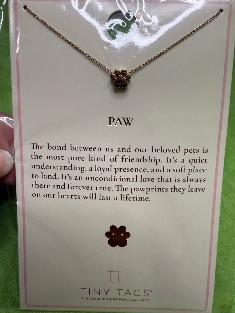 Tiny Tags Gold Paw Necklace - Paw Pendant